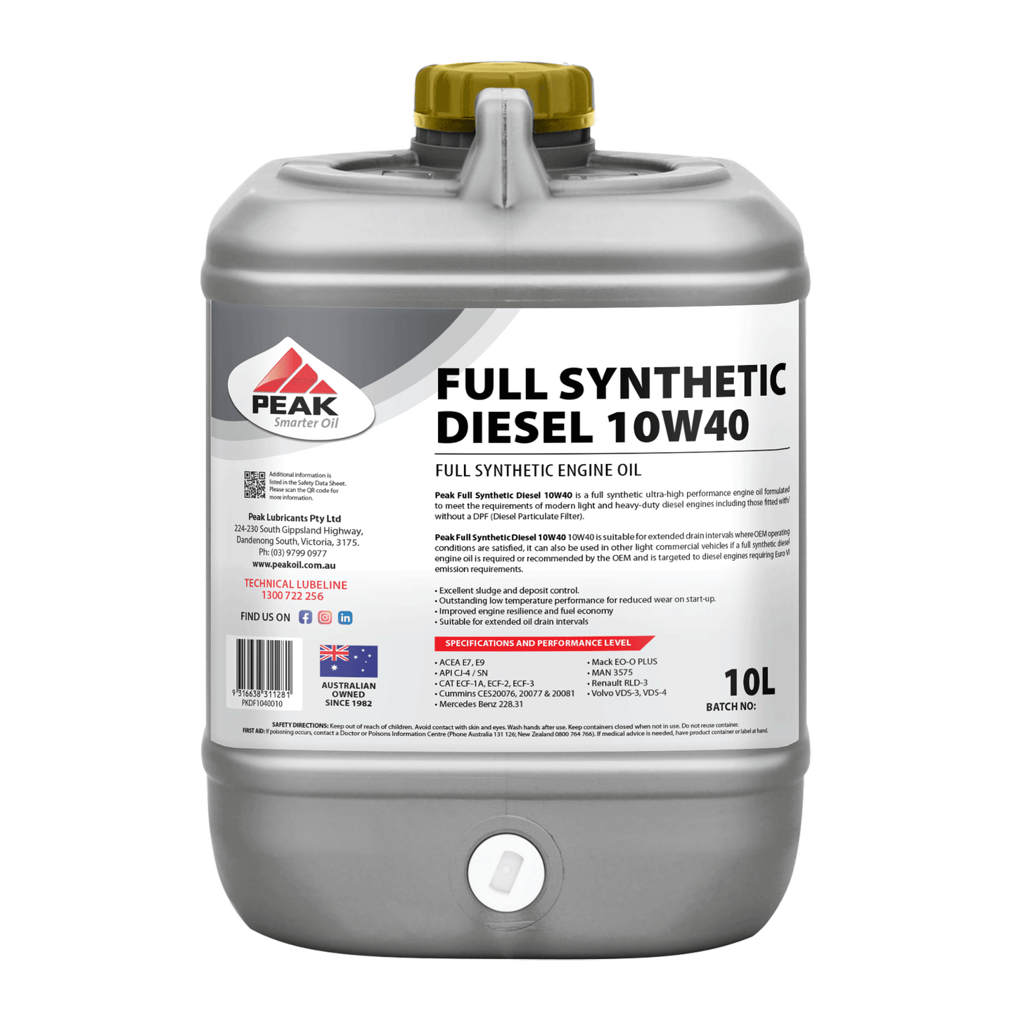 PEAK FULL SYNTHETIC DIESEL 10W40