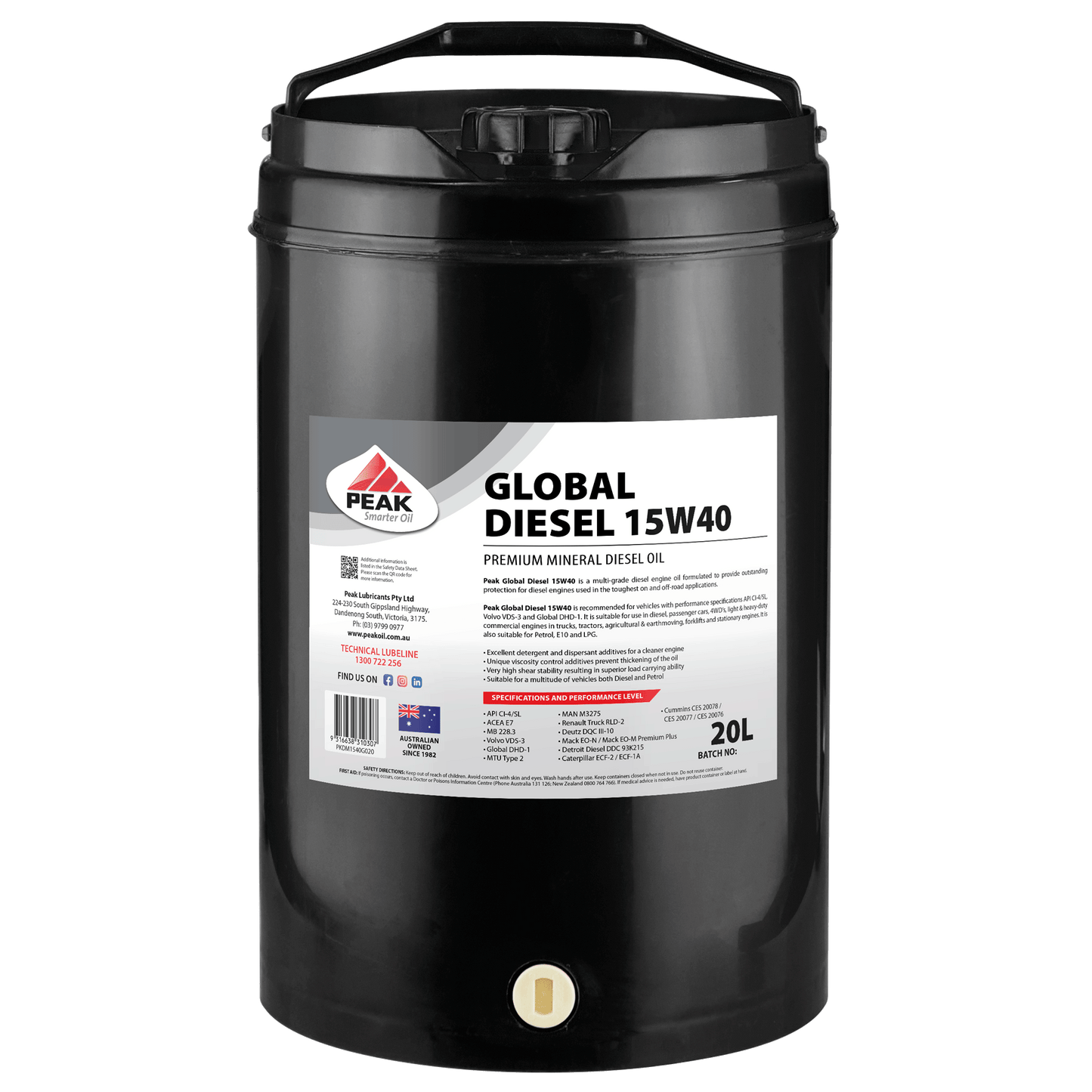 PEAK GLOBAL DIESEL 15W40
