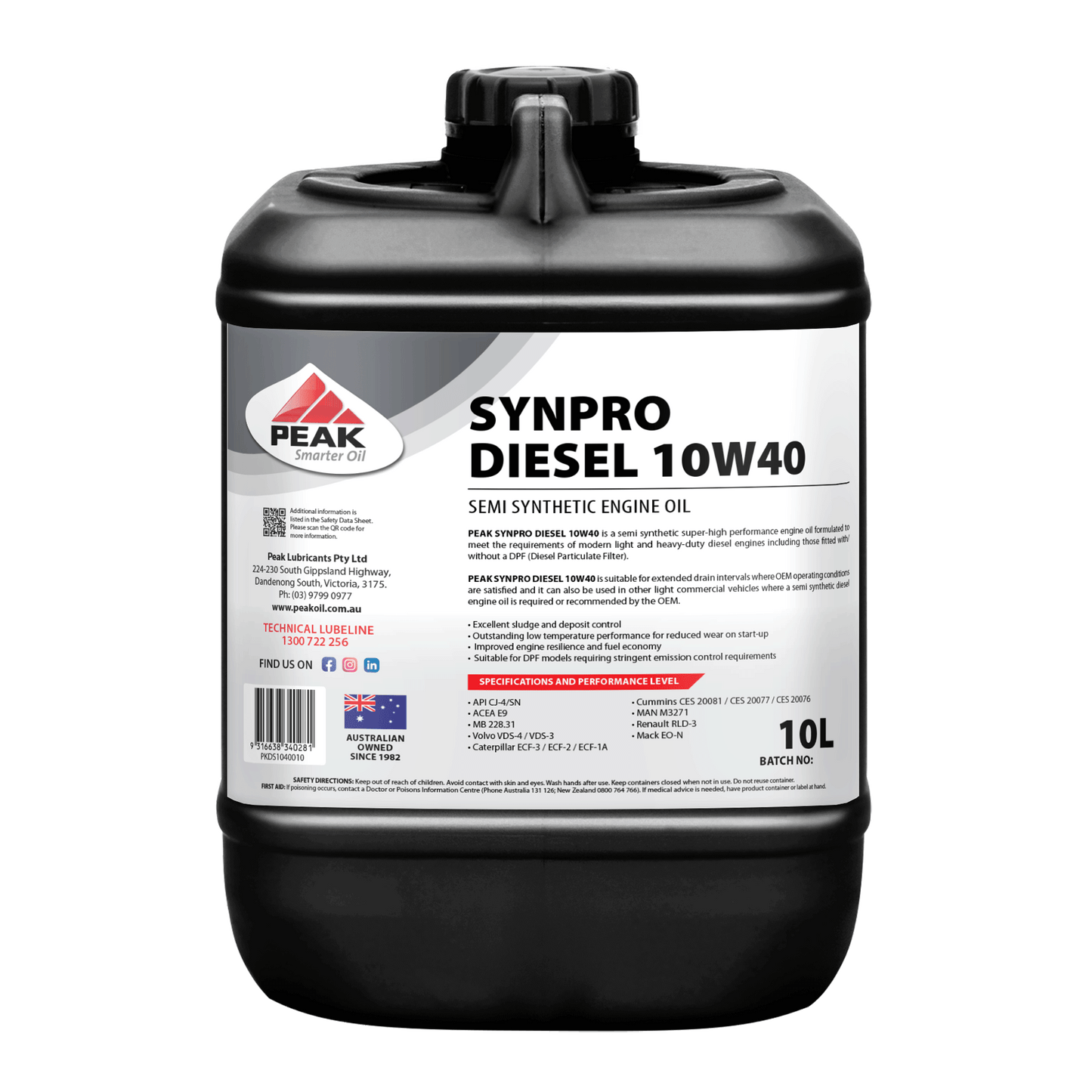 PEAK SYNPRO DIESEL 10W40