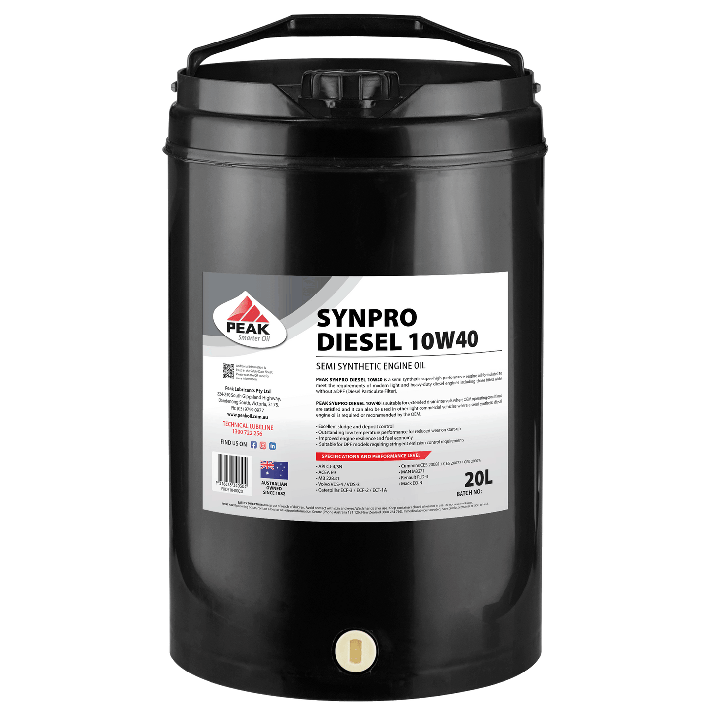 PEAK SYNPRO DIESEL 10W40