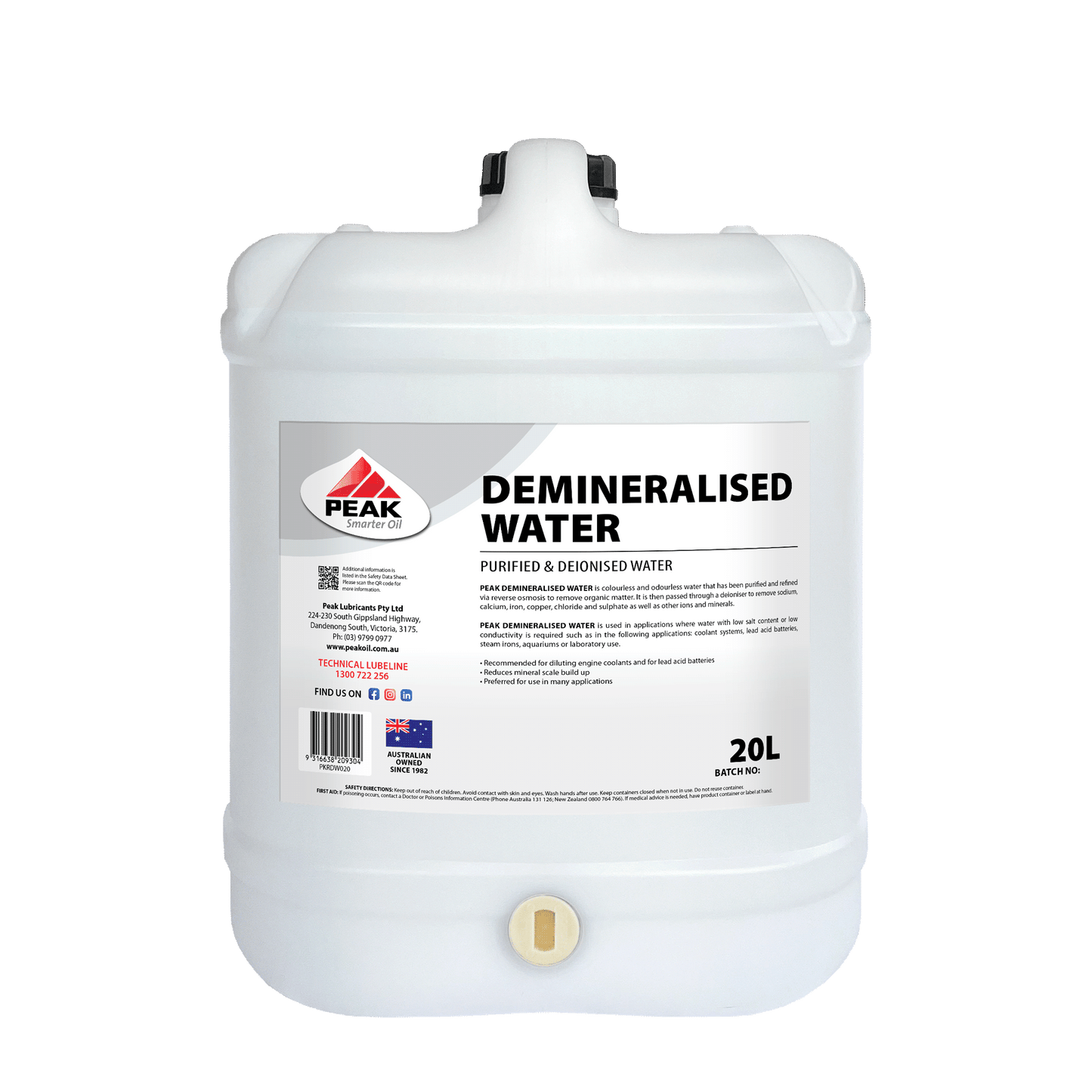 PEAK DEMINERALISED WATER