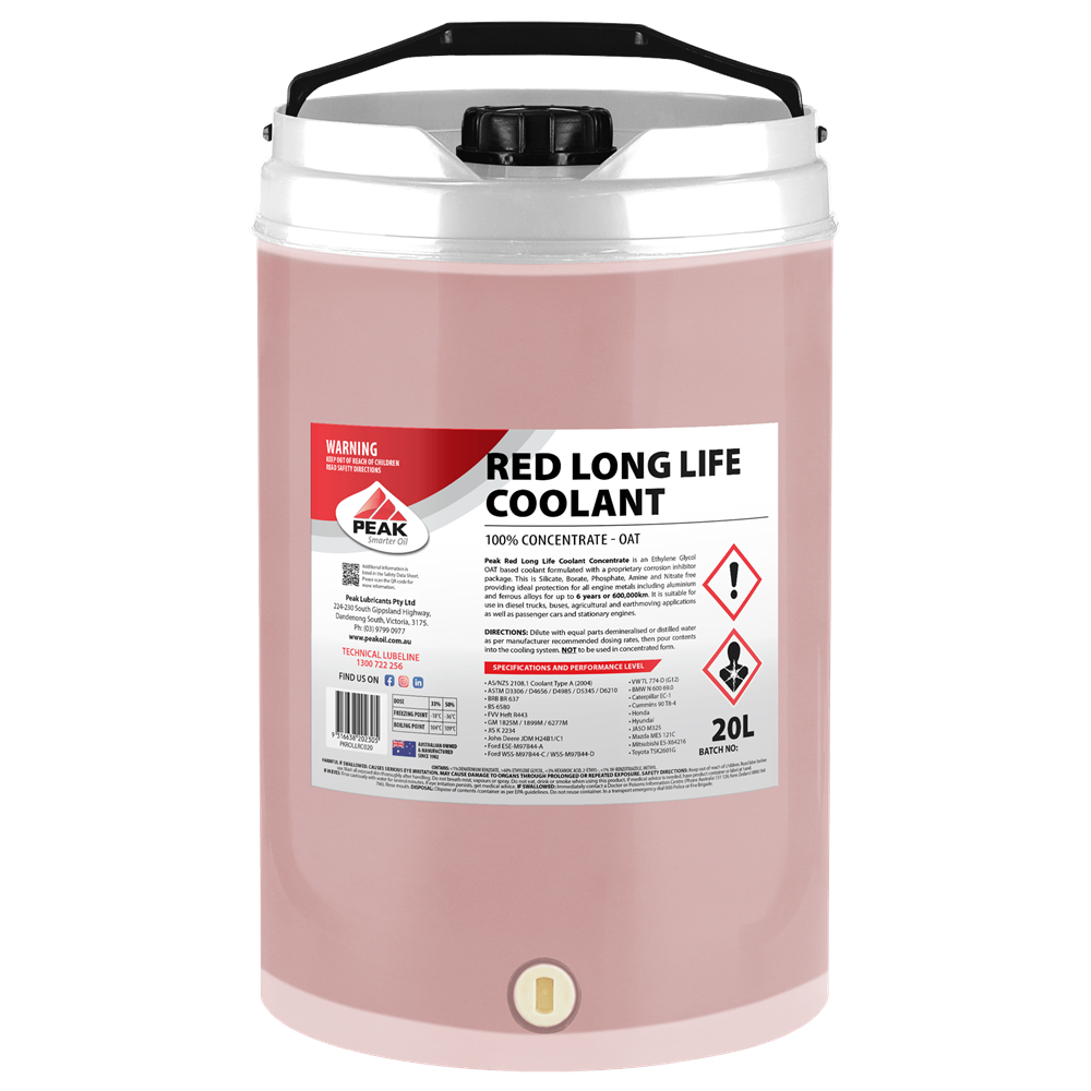 PEAK RED LONG LIFE COOLANT CONCENTRATE - OAT